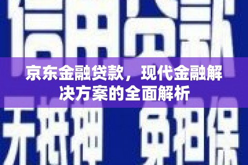 洪雅京东金融贷款，现代金融解决方案的全面解析