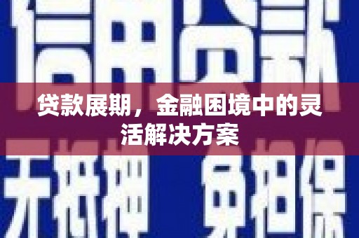 平泉贷款展期，金融困境中的灵活解决方案