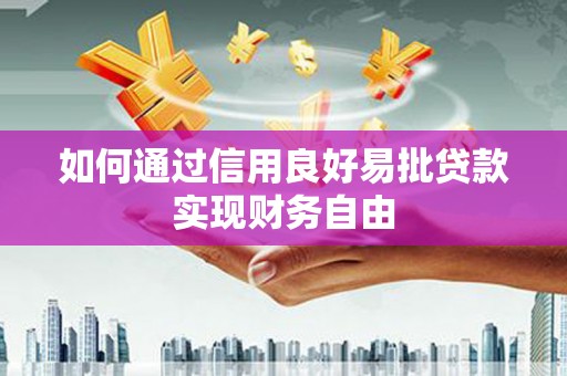 西吉如何通过信用良好易批贷款实现财务自由