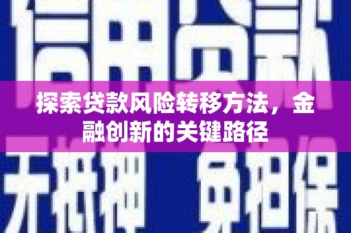 康定探索贷款风险转移方法，金融创新的关键路径